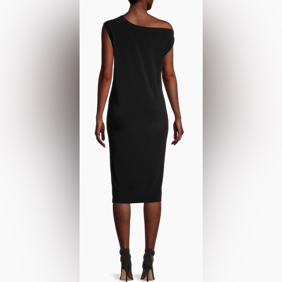 Norma Kamali Drop Shoulder Sheath Dress, black, stretchy jersey, size S - Picture 10 of 12